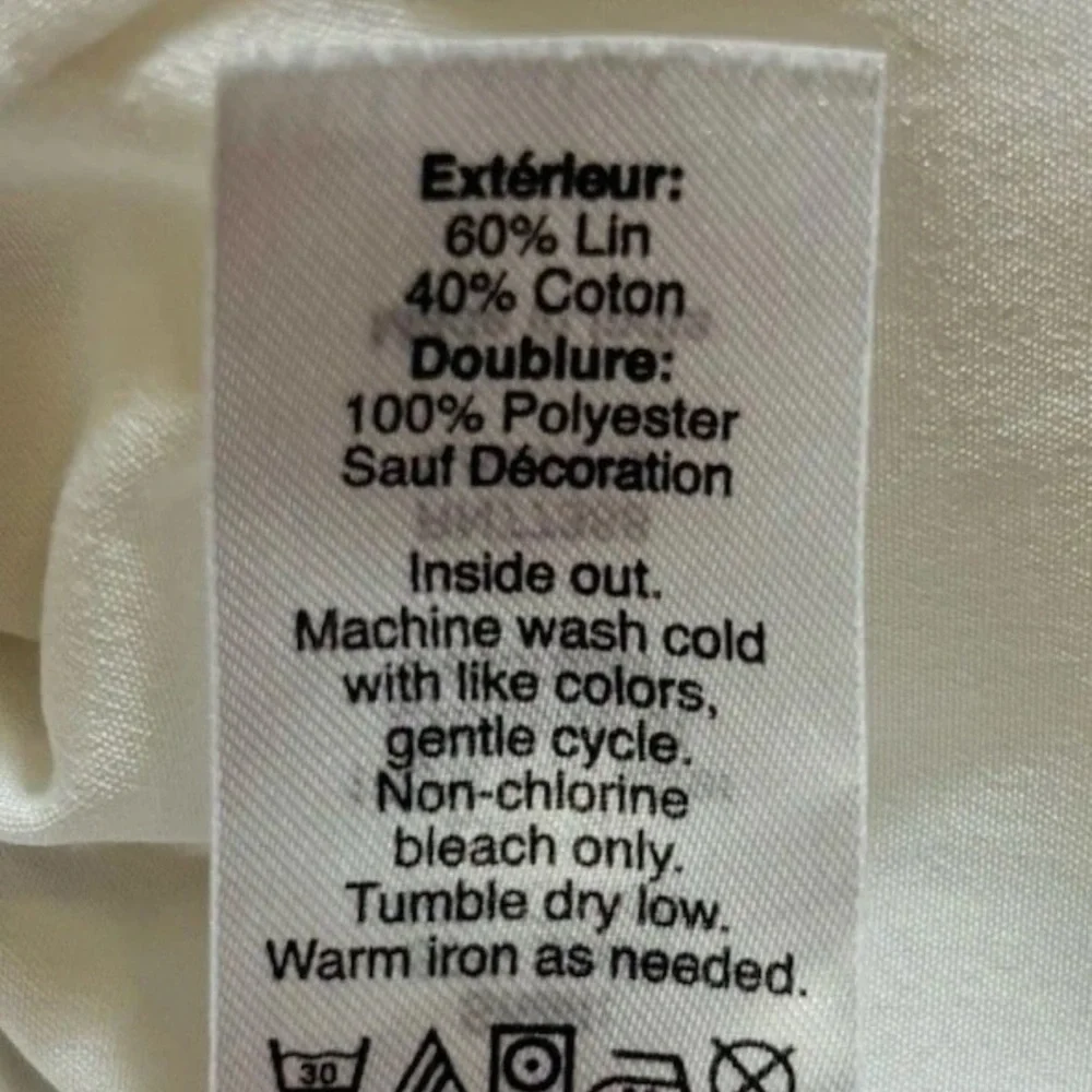 J. Crew Embroidered Dress Size M White Blue Linen Cotton Lined Beachy Boho - Picture 6 of 10